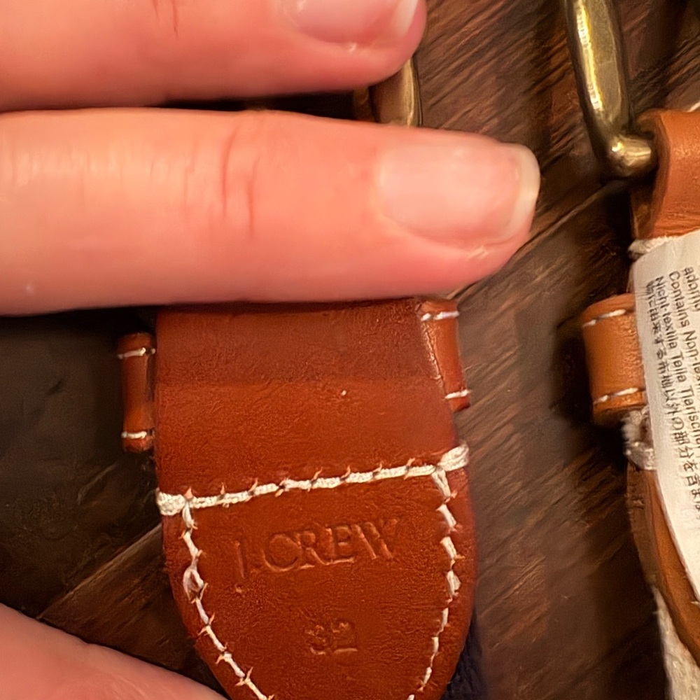 J.Crew Blue and white Leather belt